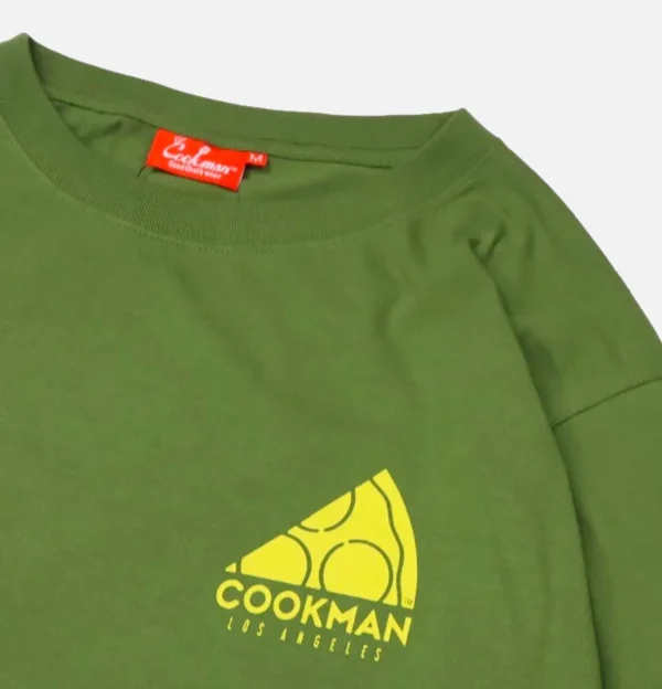 Tee Shirt Long Sleeve Pizza Green