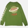 Tee Shirt Long Sleeve Pizza Green