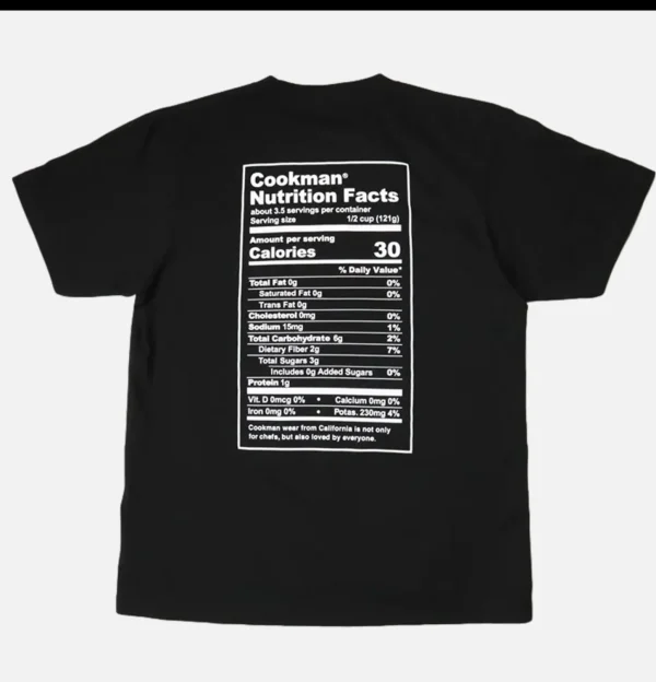 Tee Shirt Nutrition Facts Black