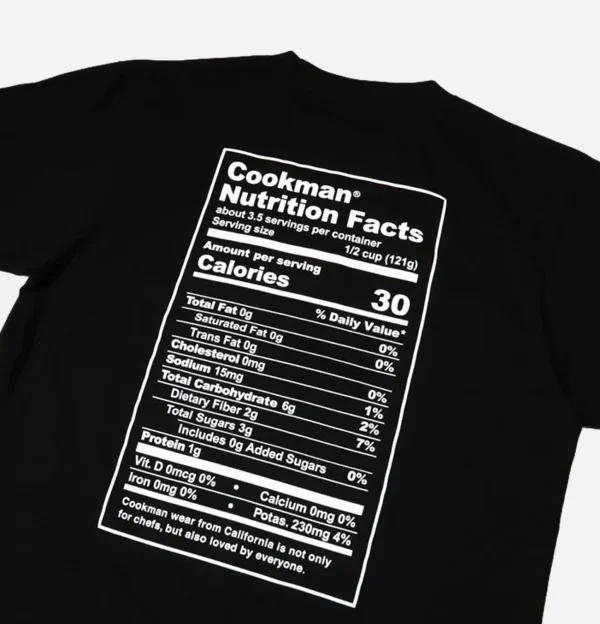 Tee Shirt Nutrition Facts Black