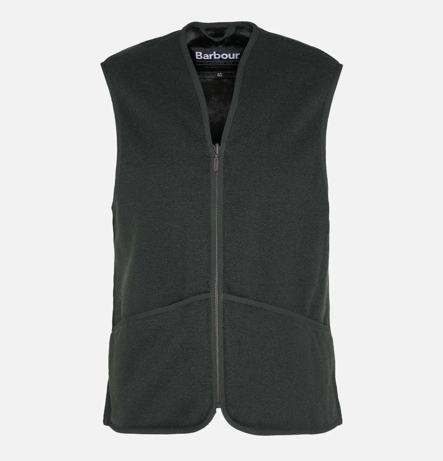 Warm Pile Waiscoat Zip Sage