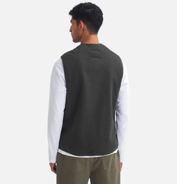 Warm Pile Waiscoat Zip Sage