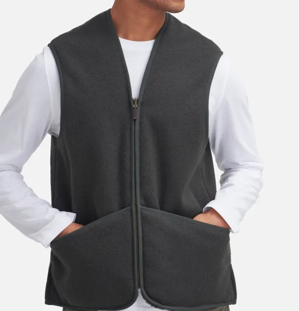 Warm Pile Waiscoat Zip Sage