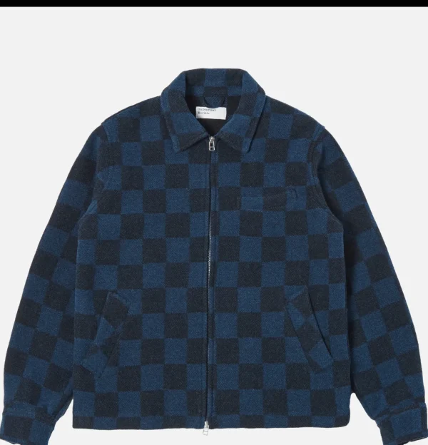 Windcheater Jacket Navy Checkerboard