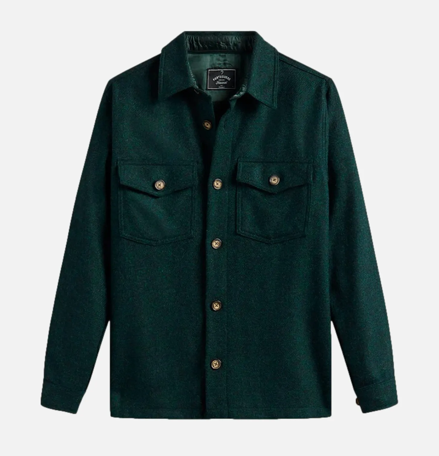 Wool Field Over Shirt Verte