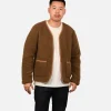 Zip Up Vee Cardigan Bark