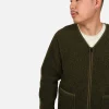Zip Up Vee Cardigan Khaki