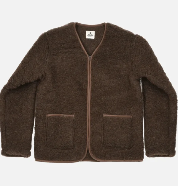 Zip Up Vee Dark Brown