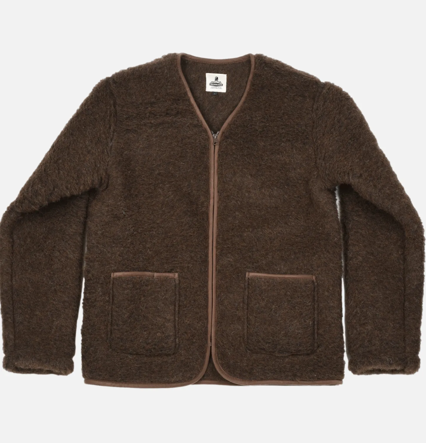 Zip Up Vee Dark Brown