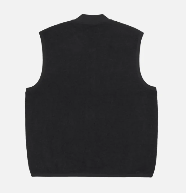 Zip Waistcoat Wool Black